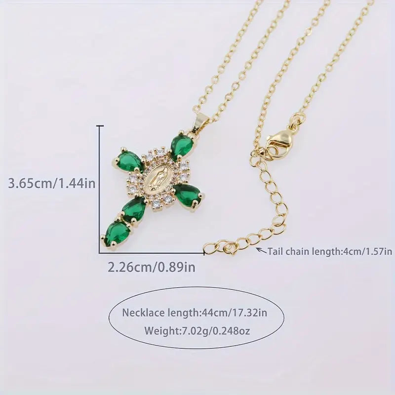 Rainbow Faith Cross Necklace