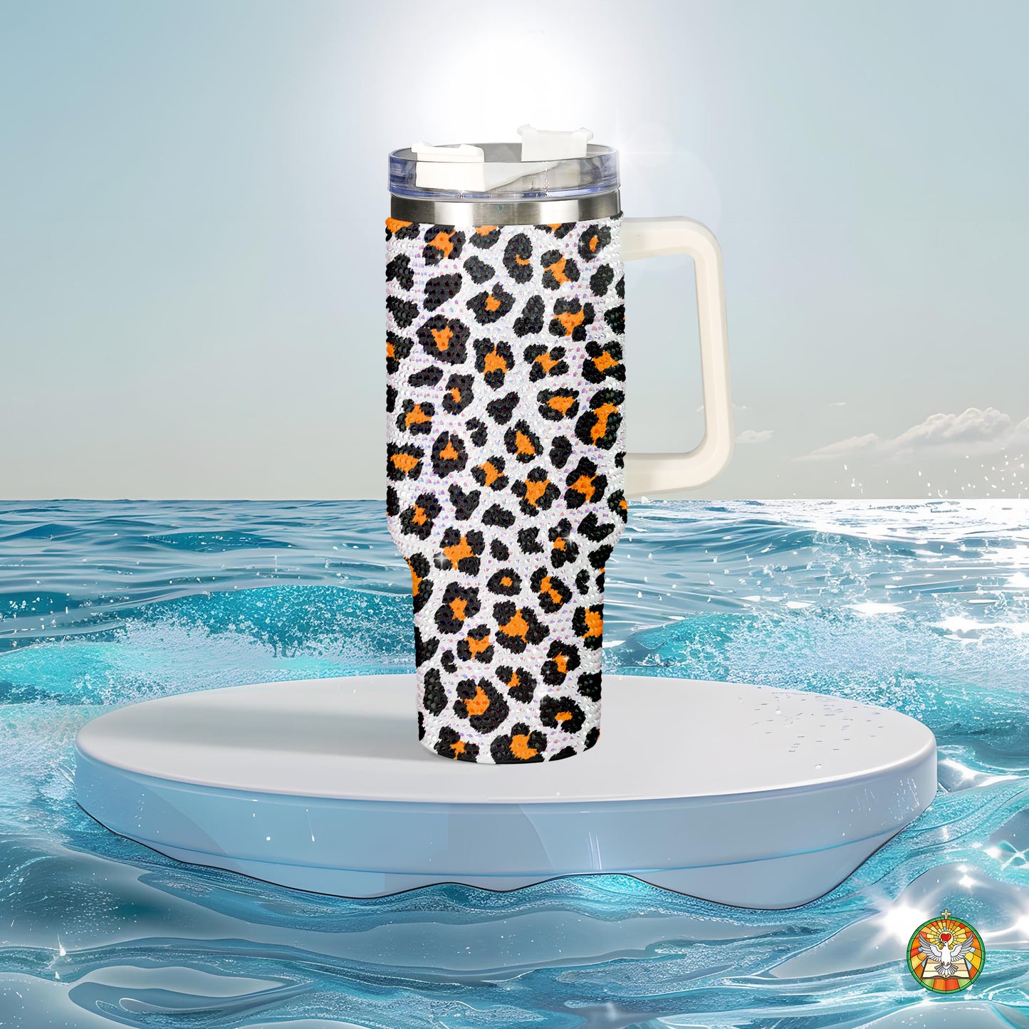Black Cat Halloween Bling Diamond Tumbler 40oz - Sparkling Spooky Rhinestone Cup