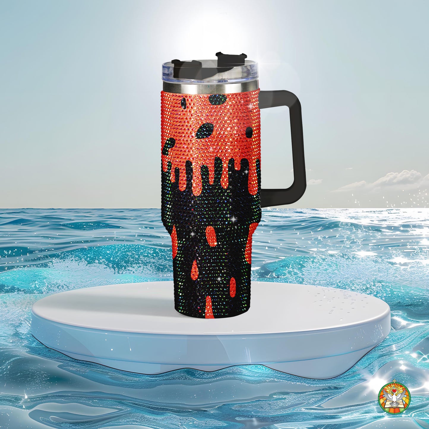 "Bitch" Dripping Bling Diamond Tumbler 40oz - Sparkling Bold Statement Rhinestone Cup