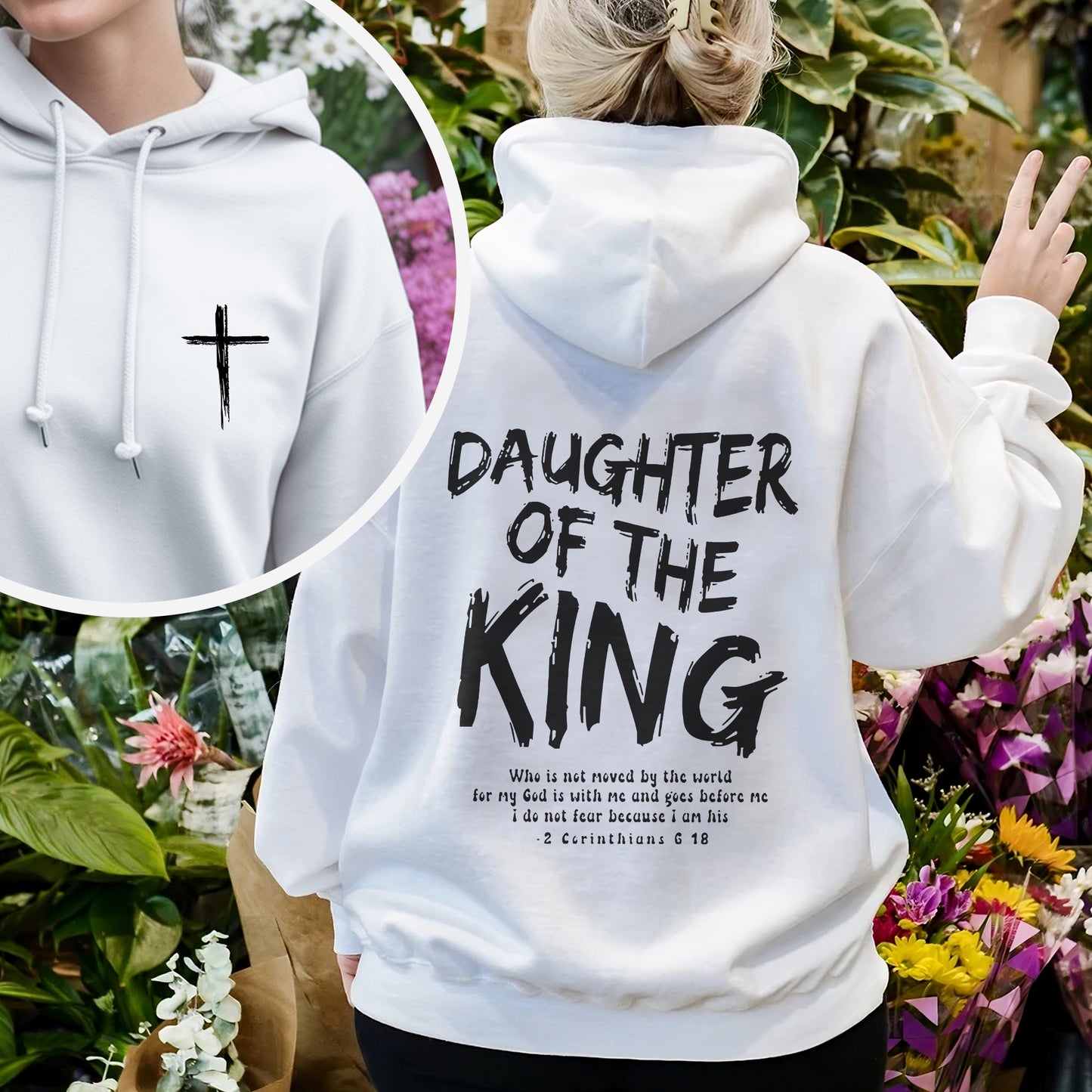 Daughter of the King Christian T-Shirt with 2 Corinthians 6:18 | Faith Guided Life Apparel