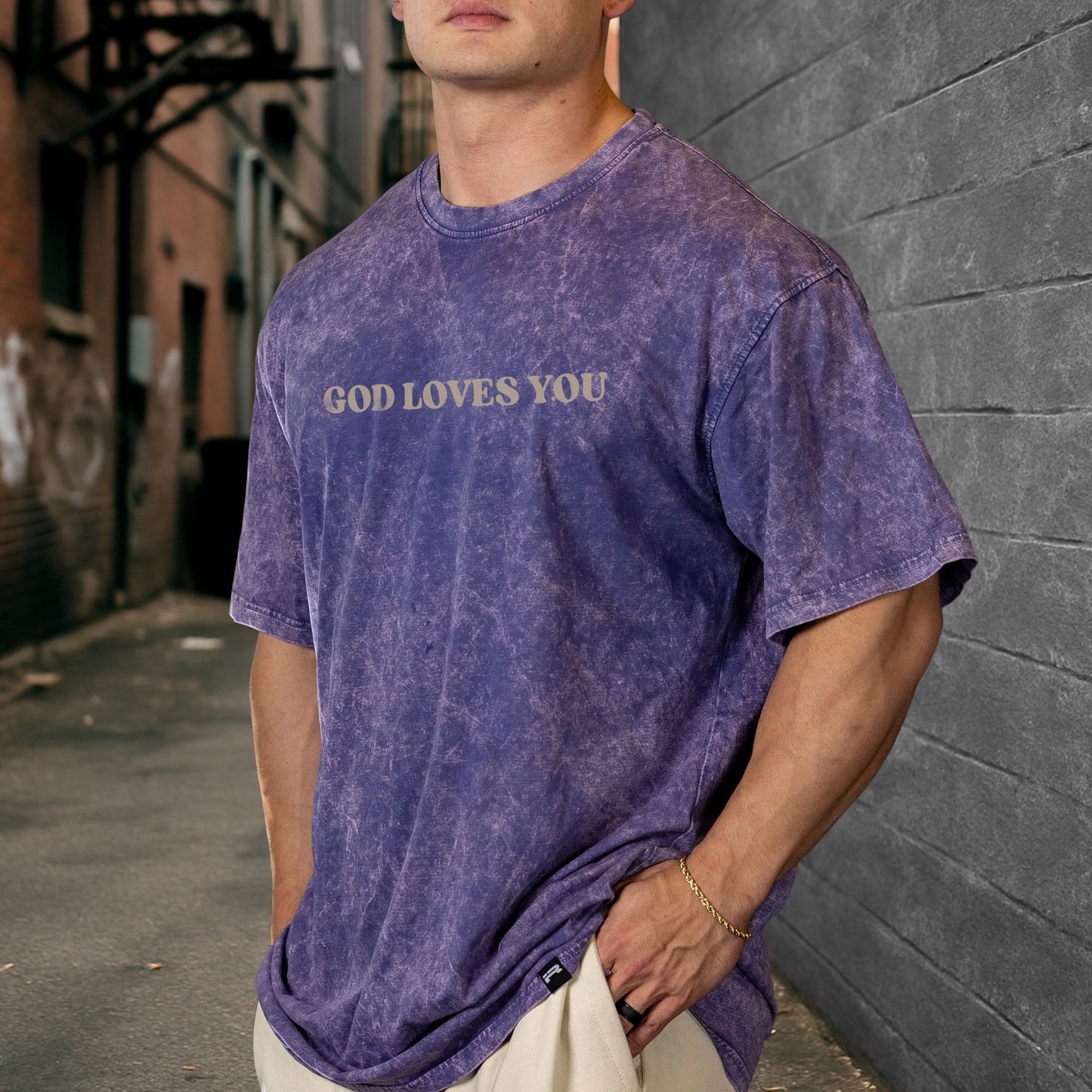"God Loves You" Unisex Vintage Washed Christian T-Shirt Two Sides | John 3:16 Good News Declaration Tee | Faith Guided Life Apparel