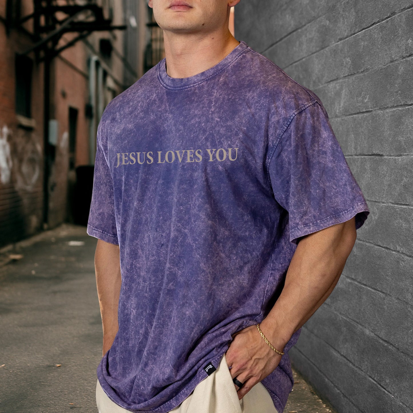 "Jesus Loves You" Unisex Vintage Washed Christian T-Shirt Two Sides | John 15:13 Personal Love Declaration Tee | Faith Guided Life Apparel