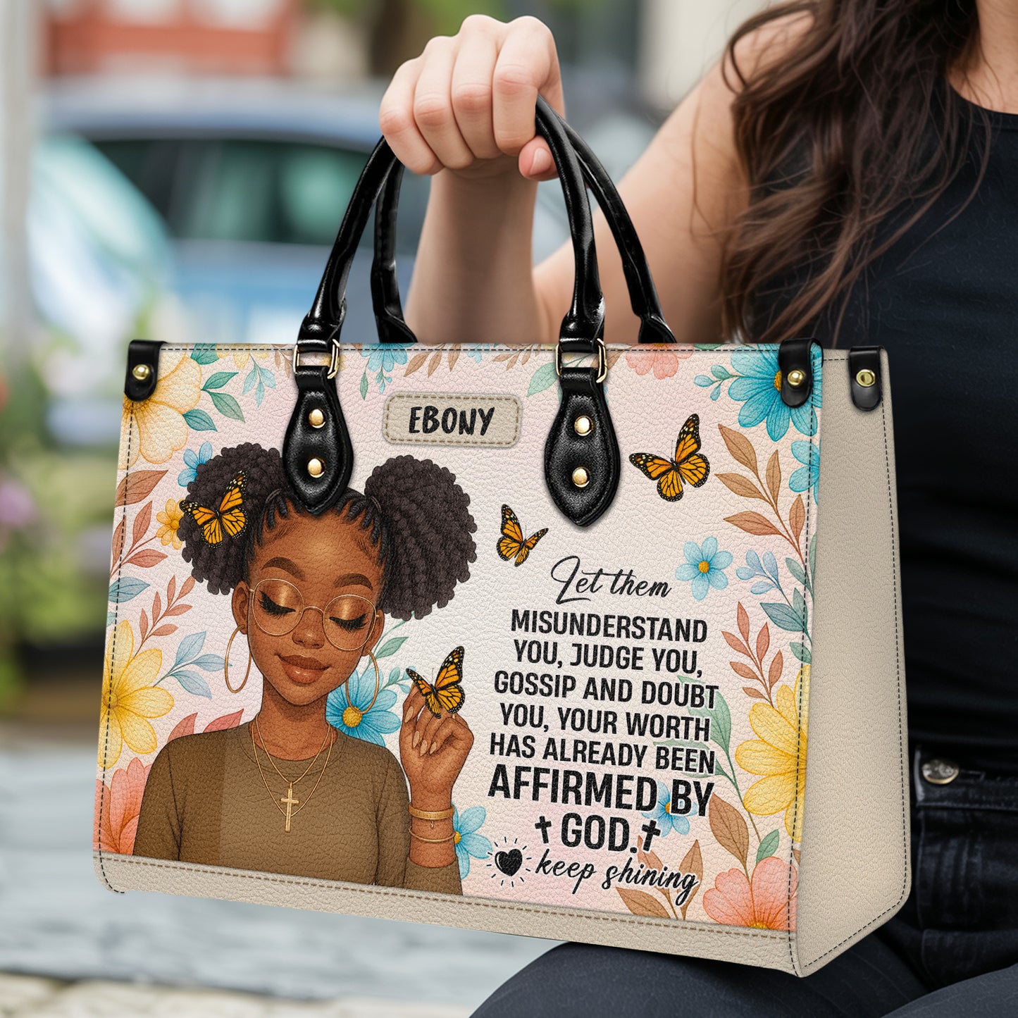 Let Them Misunderstand You Affirmed By God Personalized Leather Handbag