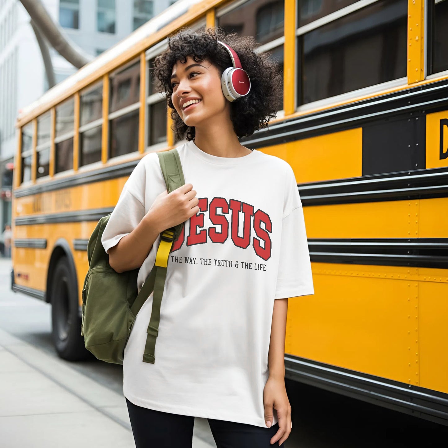 "Jesus The Way The Truth The Life" Unisex Varsity Style Christian T-Shirt | John 14:6 Bold Declaration Tee | Faith Guided Life Apparel