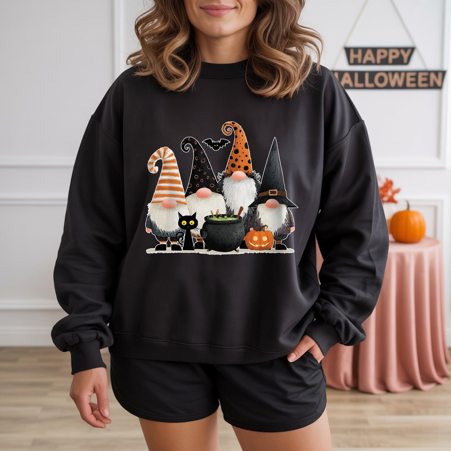 Halloween Gnomes Witch Hats Cute Spooky T-Shirt Adorable Fall Autumn Gnome Squad Tee