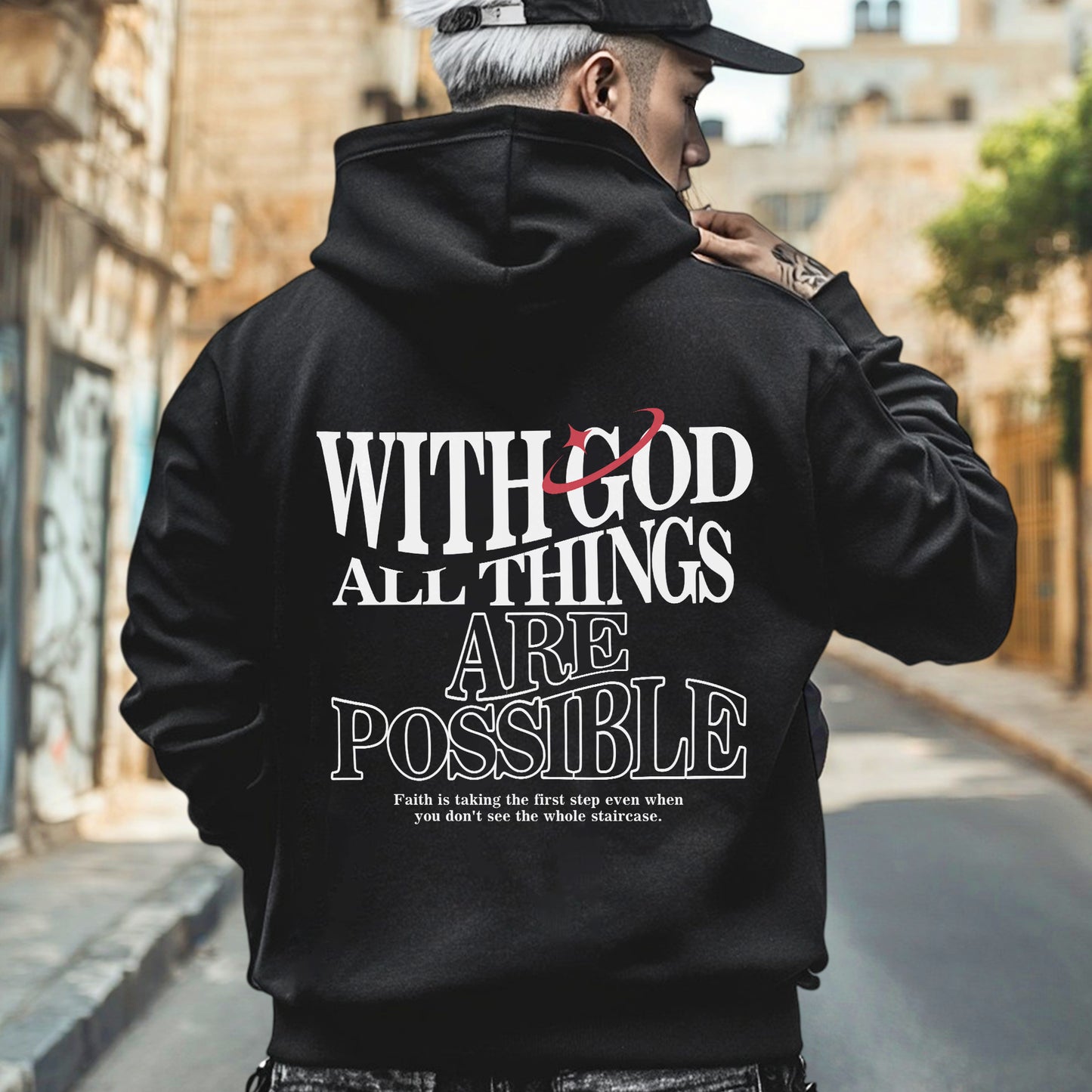 "With God All Things Are Possible" Unisex Christian T-Shirt Two Sides | Matthew 19:26 Faith Declaration Tee | Faith Guided Life Apparel