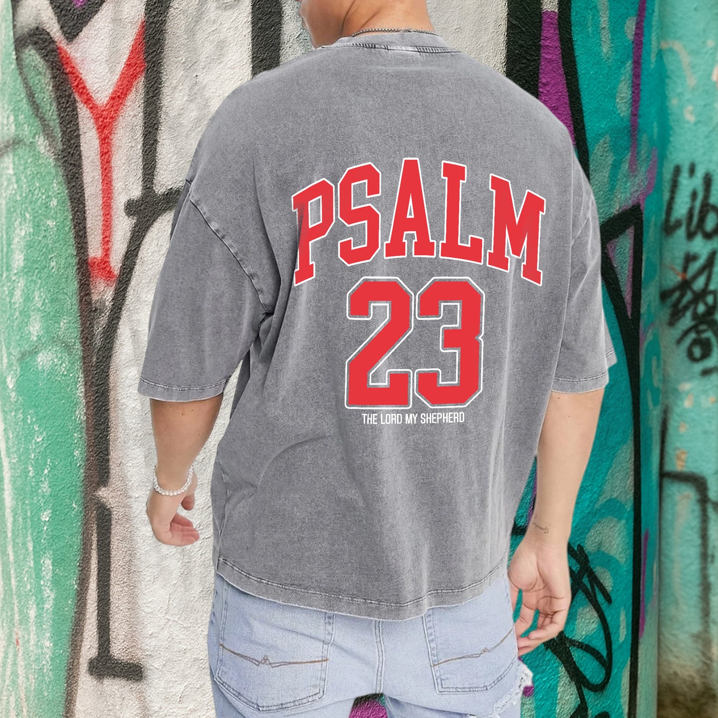 Yahweh Psalm 23 Two Sides Unisex Vintage Washed T-Shirt - The Lord My Shepherd Declaration