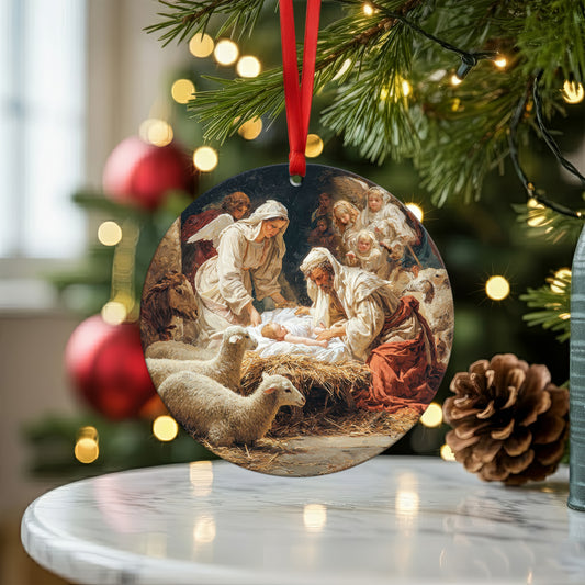 Classical Art Nativity Christmas Ornament | Holy Family Masterpiece | Religious Christian Keepsake