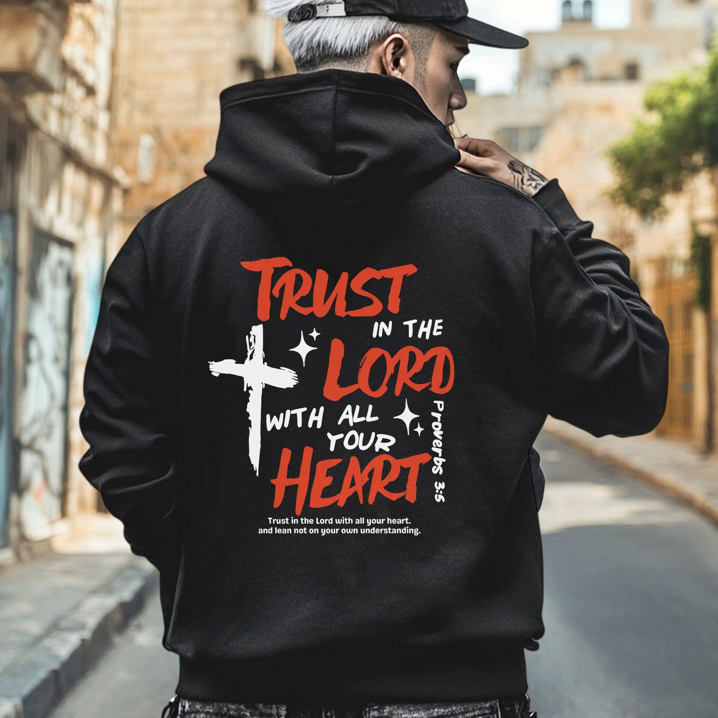 Trust In The Lord With All Your Heart Proverbs 3:5 Christian T-Shirt Two Sides Biblical Faith Tee
