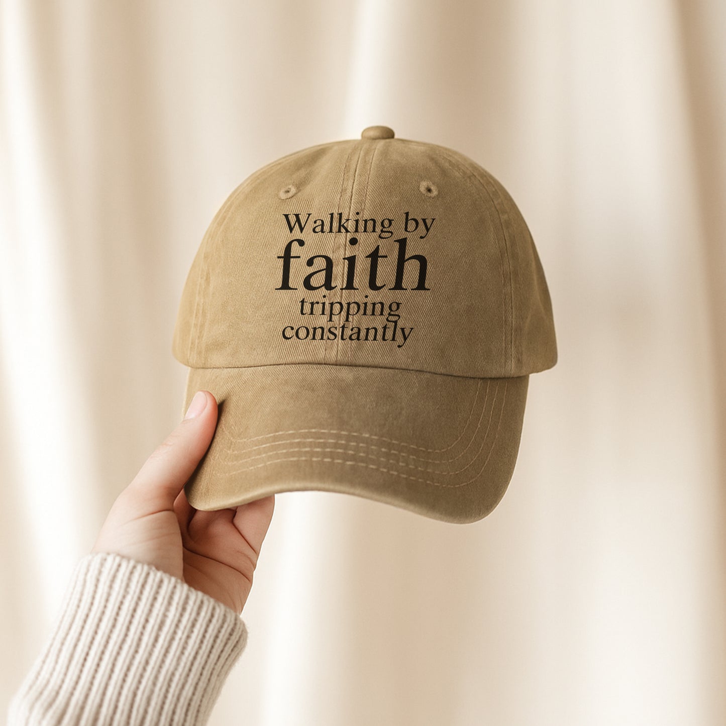 Walking by Faith Tripping Constantly Baseball Cap - Funny Christian Faith Hat