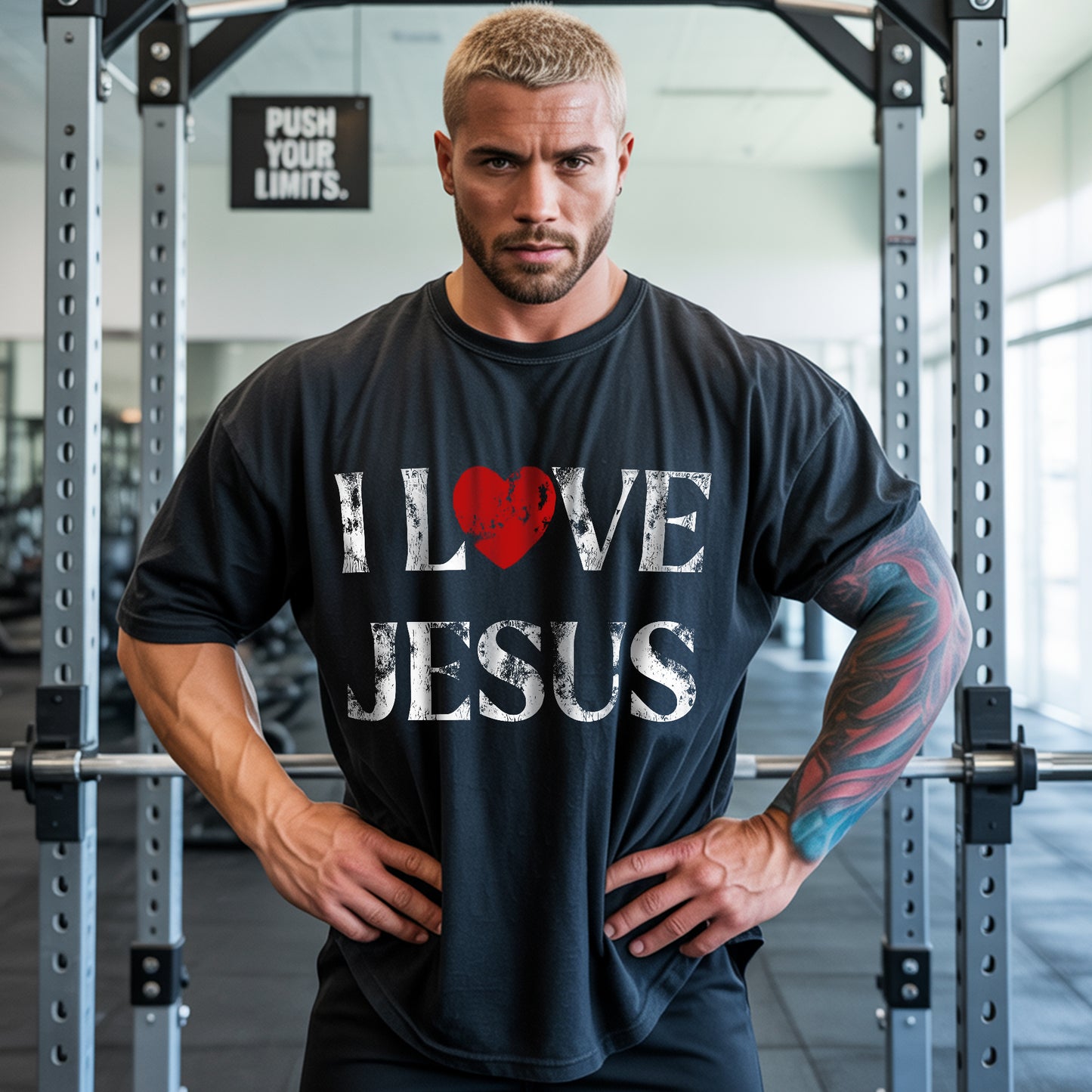 "I Love Jesus" Unisex Distressed Christian T-Shirt | John 3:16 Love Declaration Tee | Faith Guided Life Apparel