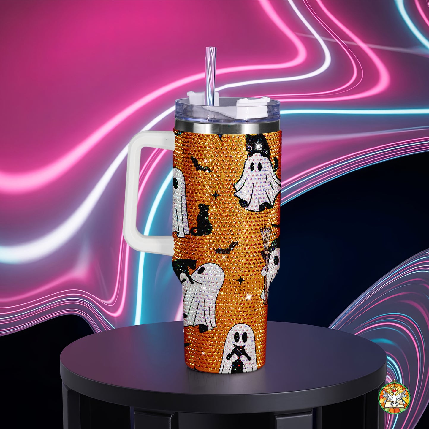 Witch Halloween Bling Diamond Tumbler 40oz - Sparkling Spooky Rhinestone Cup