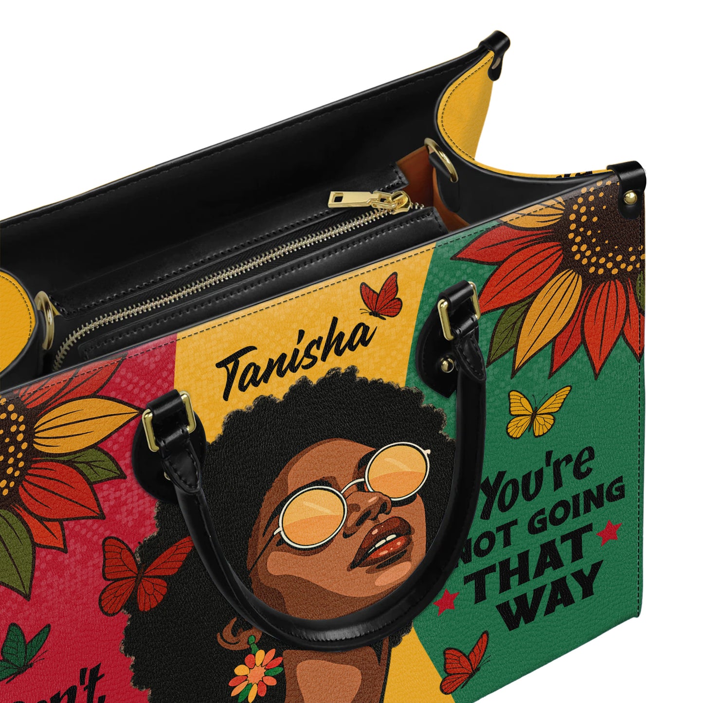 Don't Look Back You're Not Going That Way Personalized Leather Handbag