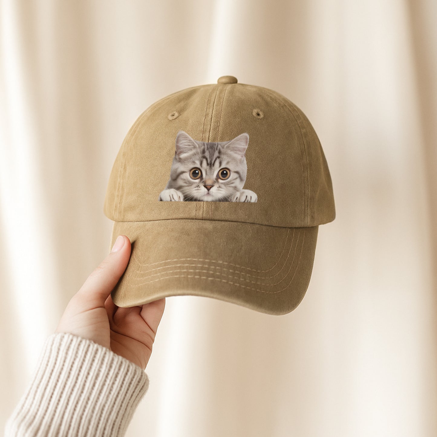 Peeking Cat Baseball Cap - Adorable Cat Lover Hat