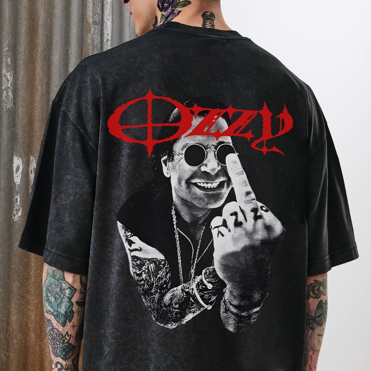 Ozzy Osbourne Two Sides Unisex Vintage Washed T-Shirt - Rock Legend Portrait Tribute