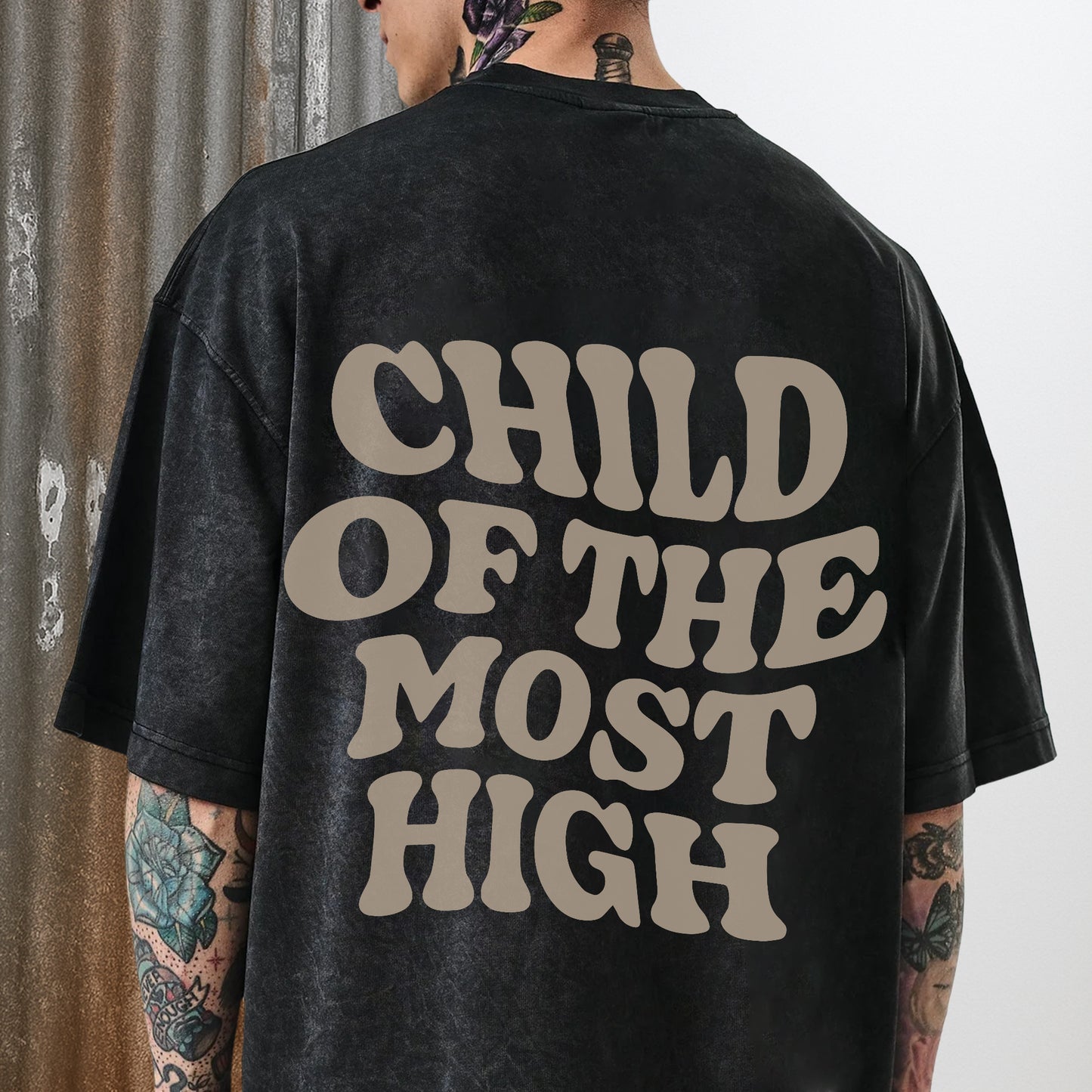 "Child Of The Most High" Unisex Vintage Washed Christian T-Shirt Two Sides | Psalm 82:6 Identity Declaration Tee | Faith Guided Life Apparel