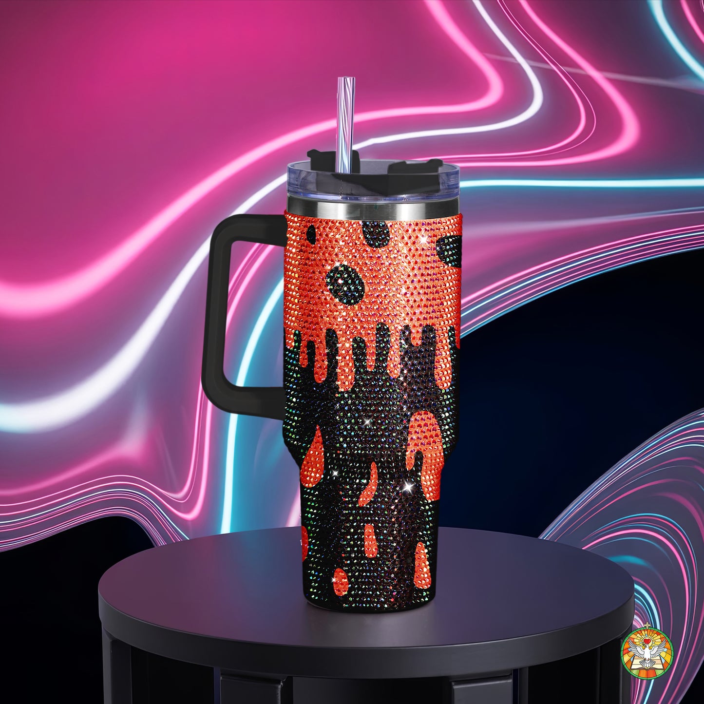 "Bitch" Dripping Bling Diamond Tumbler 40oz - Sparkling Bold Statement Rhinestone Cup