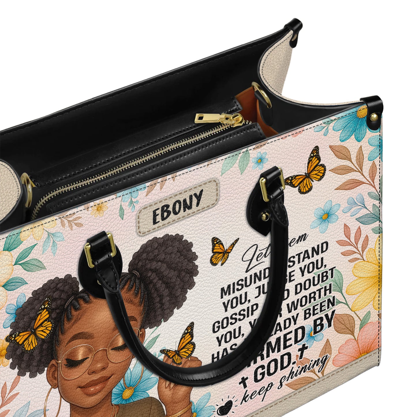 Let Them Misunderstand You Affirmed By God Personalized Leather Handbag