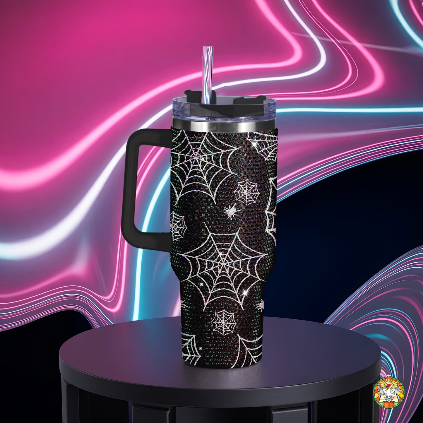 Spider Halloween Diamond Tumbler 40oz - Sparkling Spooky Rhinestone Cup