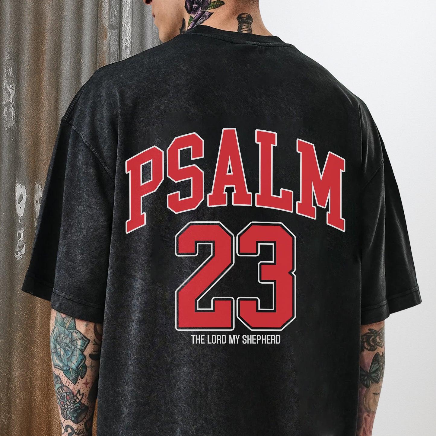 Yahweh Psalm 23 Two Sides Unisex Vintage Washed T-Shirt - The Lord My Shepherd Declaration