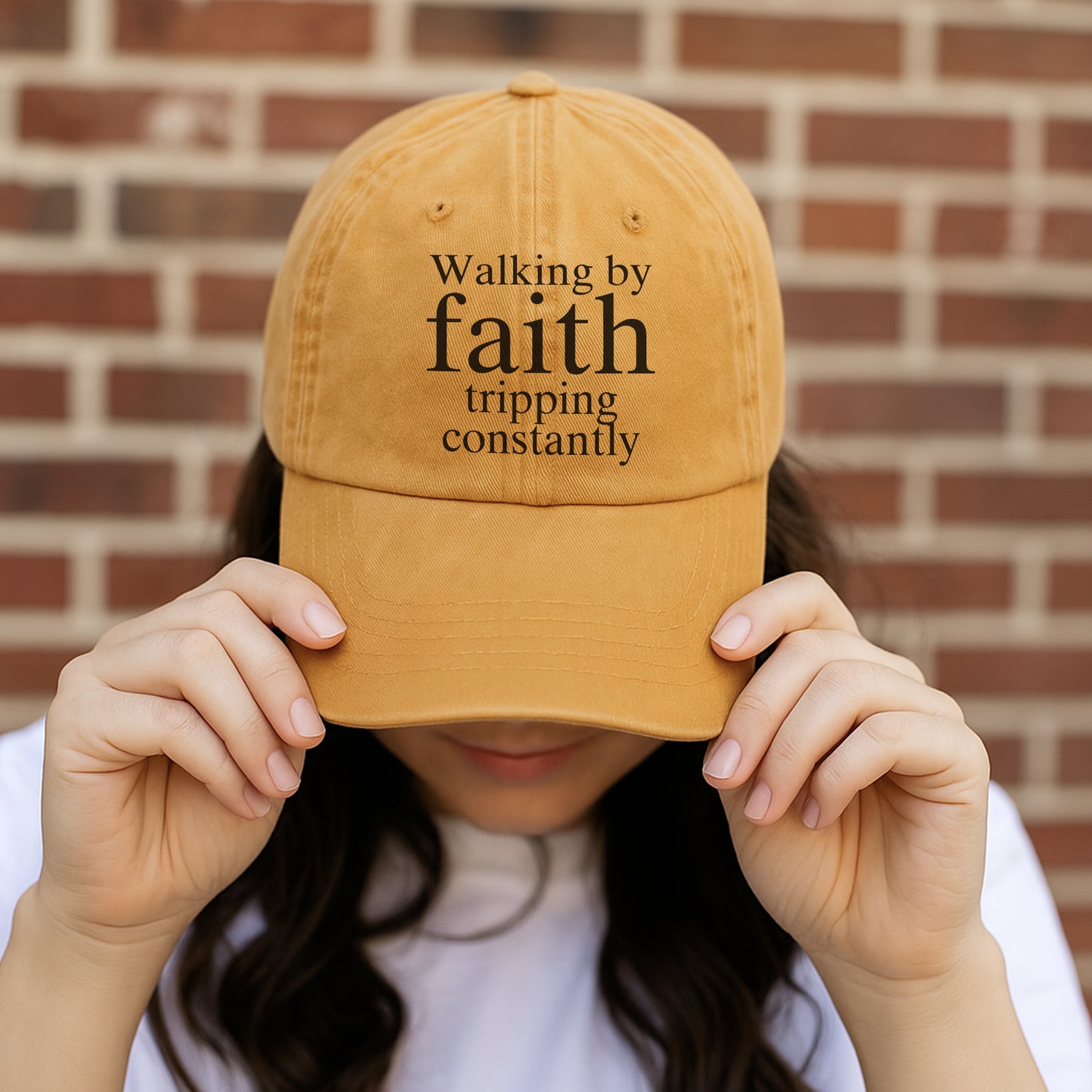 Walking by Faith Tripping Constantly Baseball Cap - Funny Christian Faith Hat
