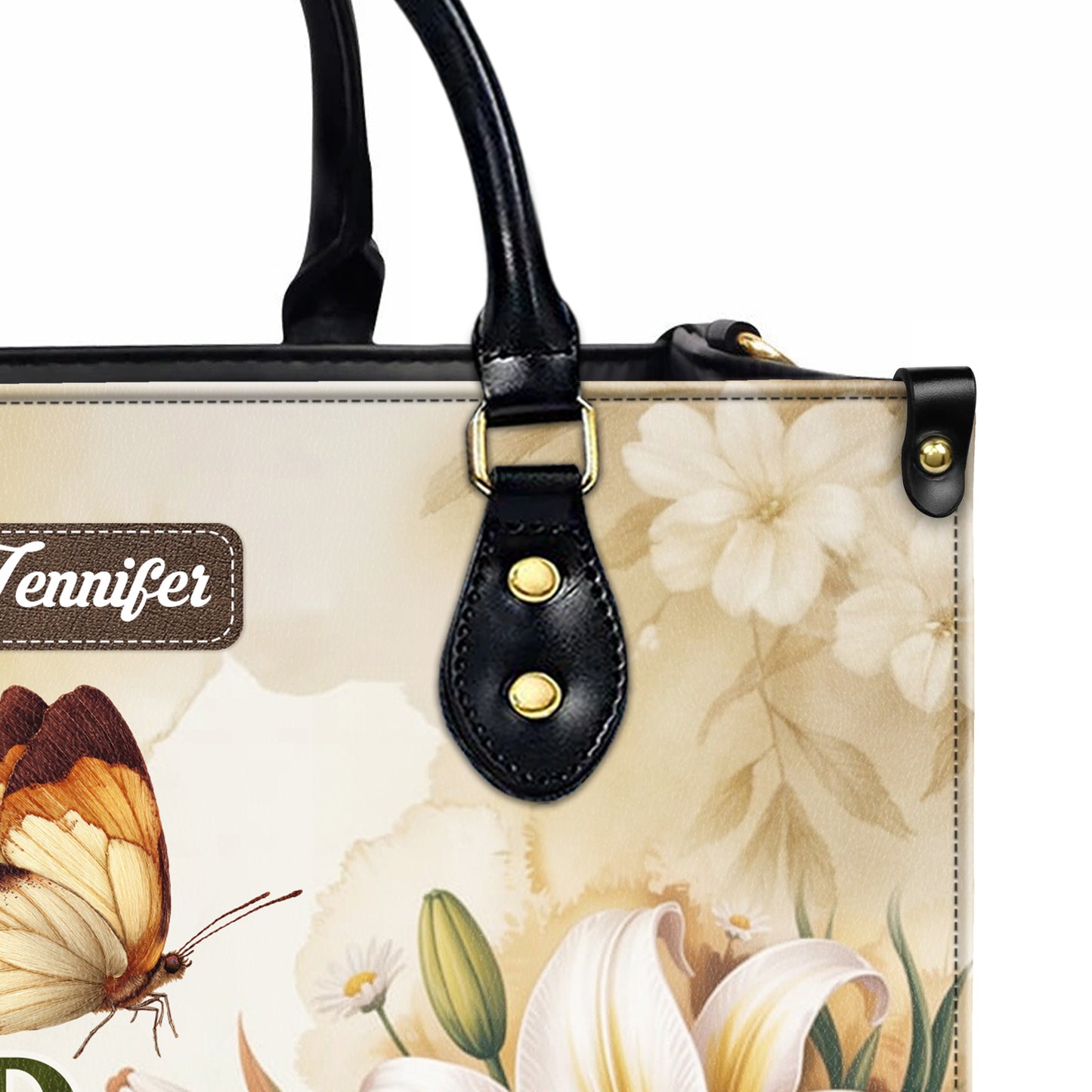 For With God Nothing Shall Be Impossible Luke 1:37 Personalized Leather Handbag
