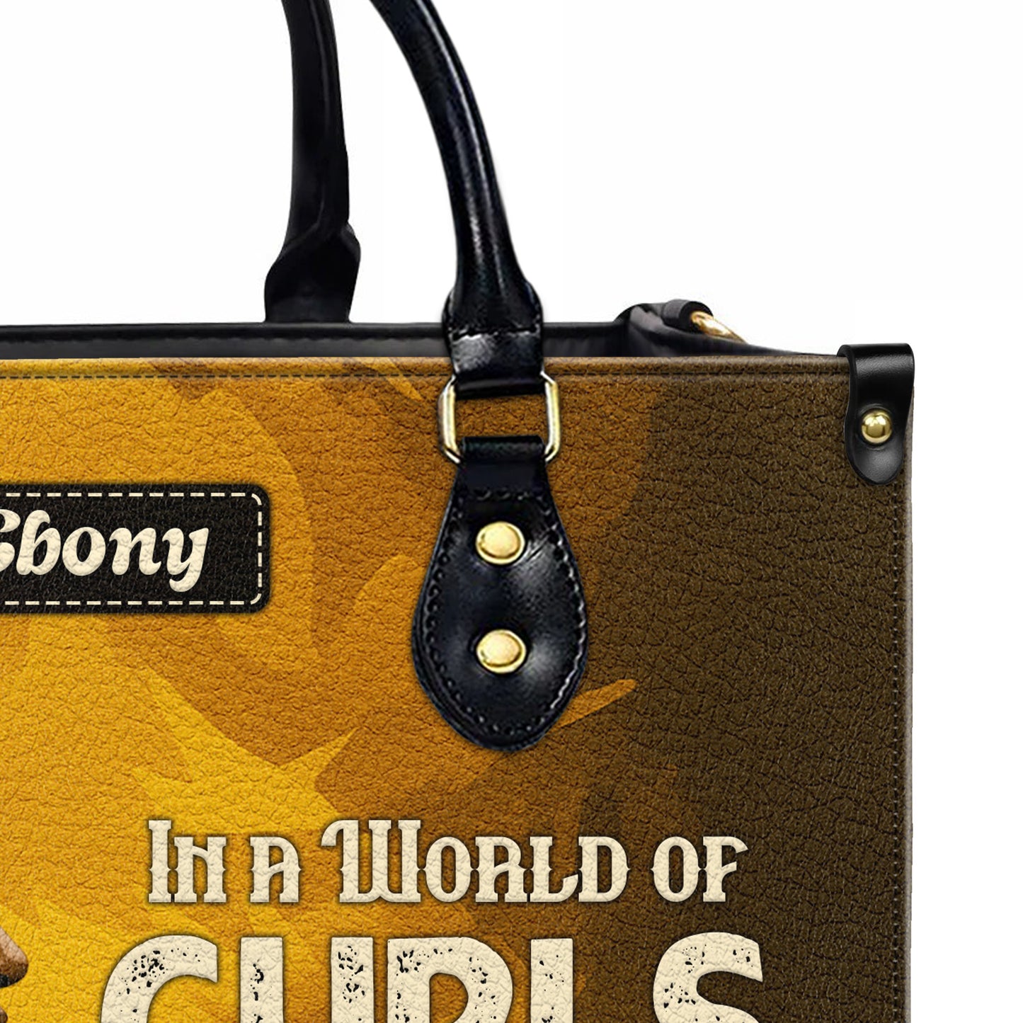In A World Of Curls I Choose To Twist And Shout Personalized Leather Handbag
