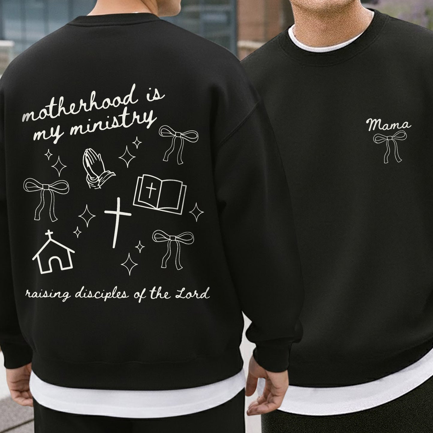Minimal Mama Ministry with Christian Icons β Two Sides β She is Bless β Unisex Tshirt /Hoodie/Sweatshirt