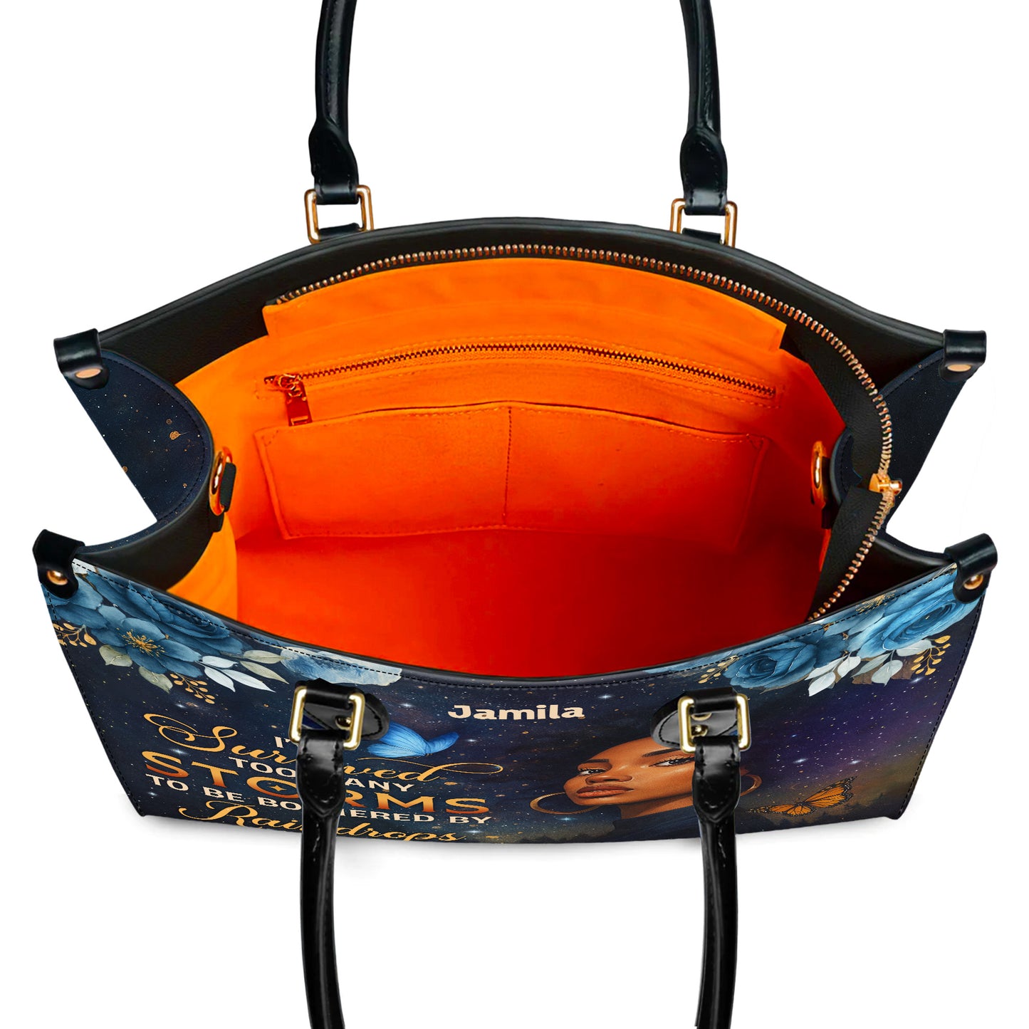 I've Survived Too Many Storms Resilient Warrior Personalized Leather Handbag Empowering Women