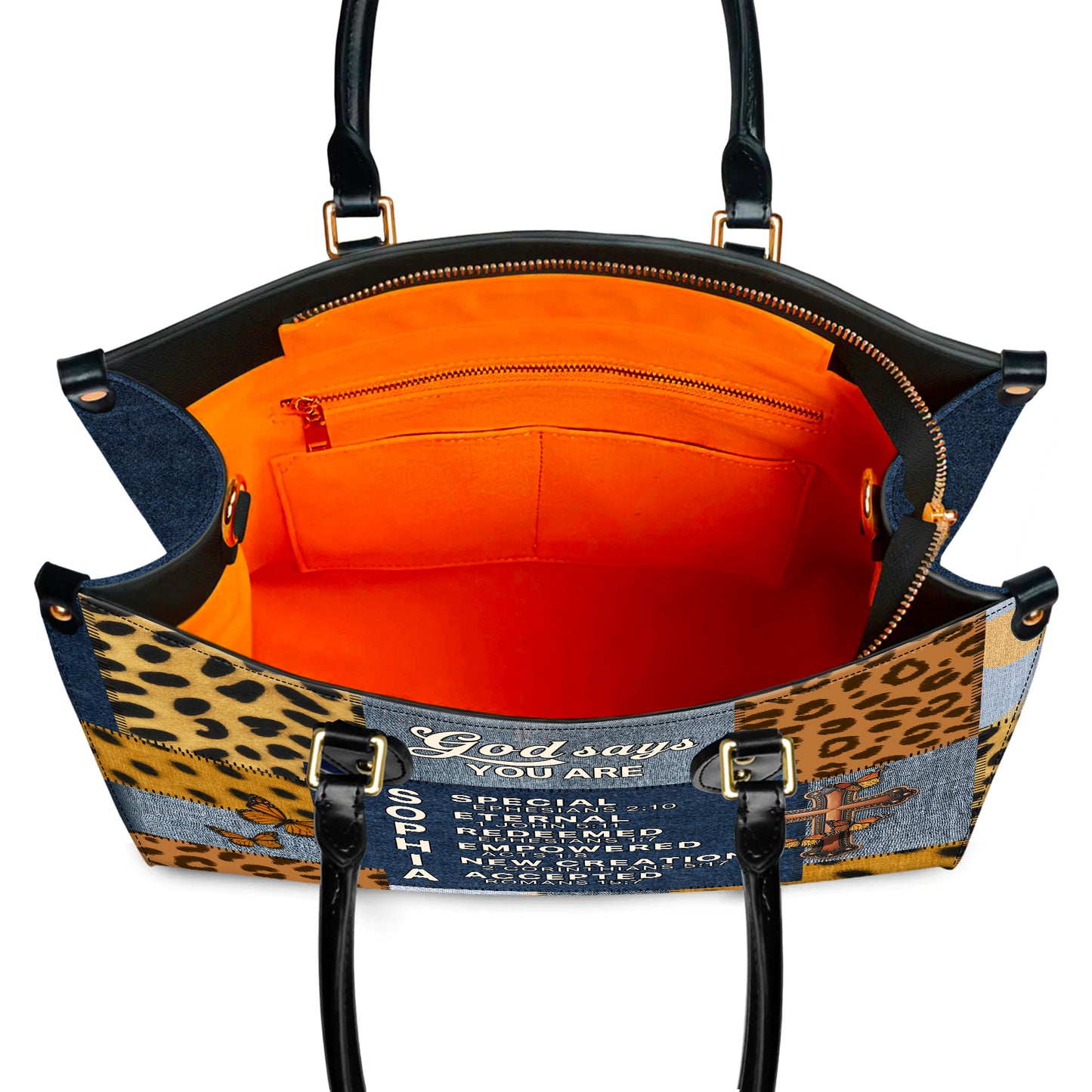 God Says You Are Special Eternal Redeemed Empowered New Creation Accepted Personalized Leather Handbag