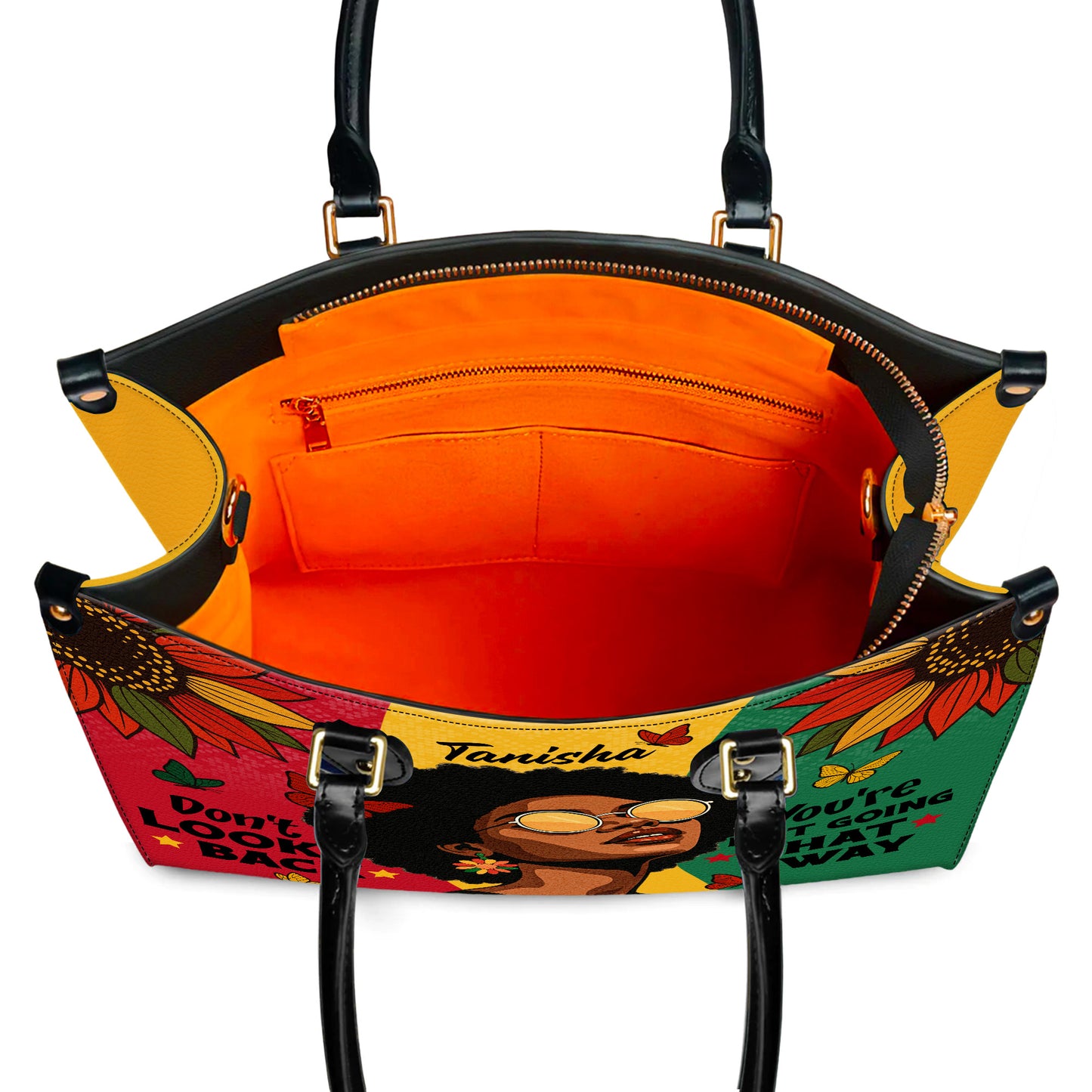 Don't Look Back You're Not Going That Way Personalized Leather Handbag