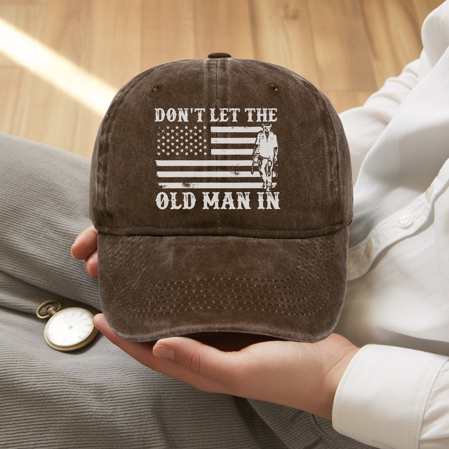 Don't Let The Old Man In Baseball Cap - Patriotic Cowboy Spirit