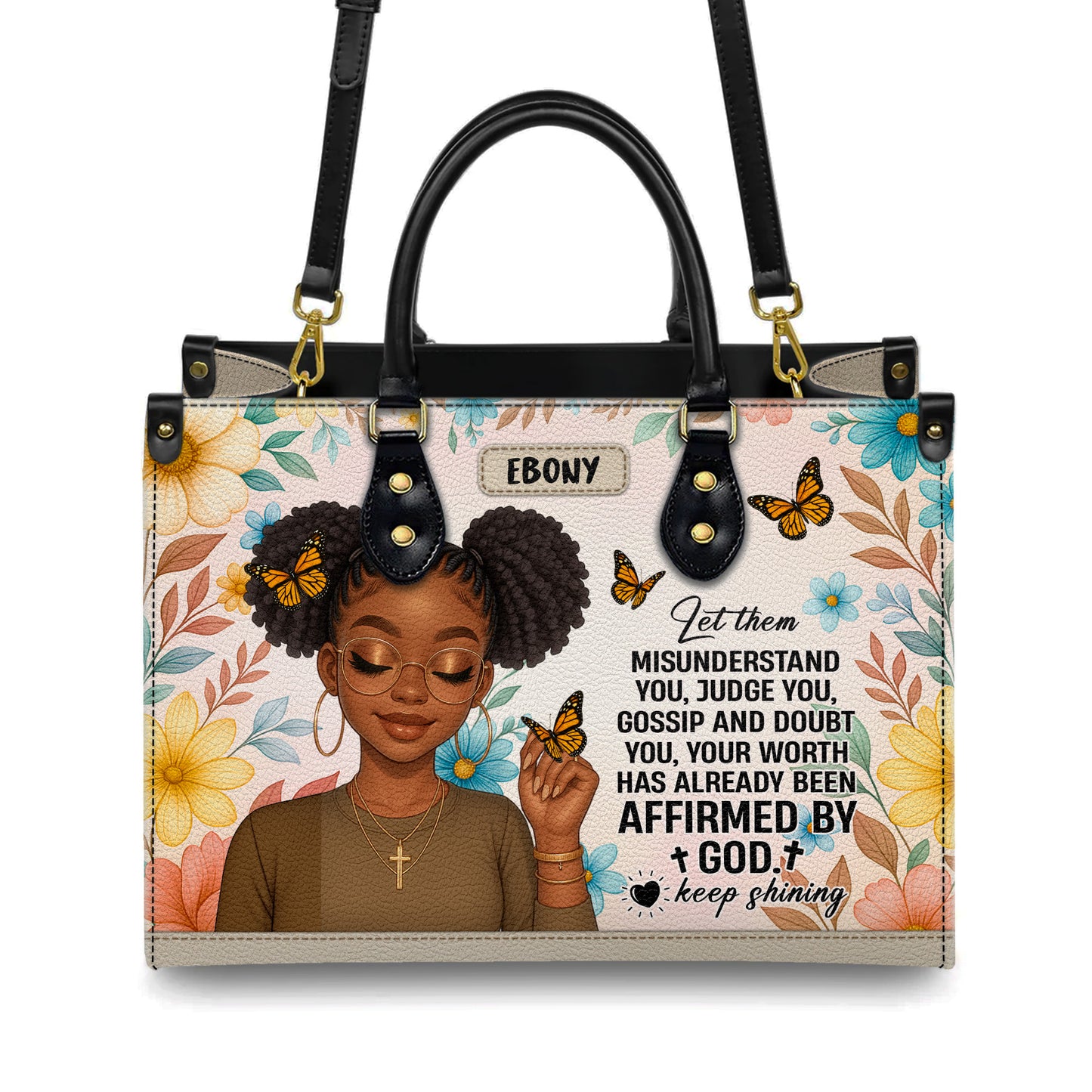 Let Them Misunderstand You Affirmed By God Personalized Leather Handbag