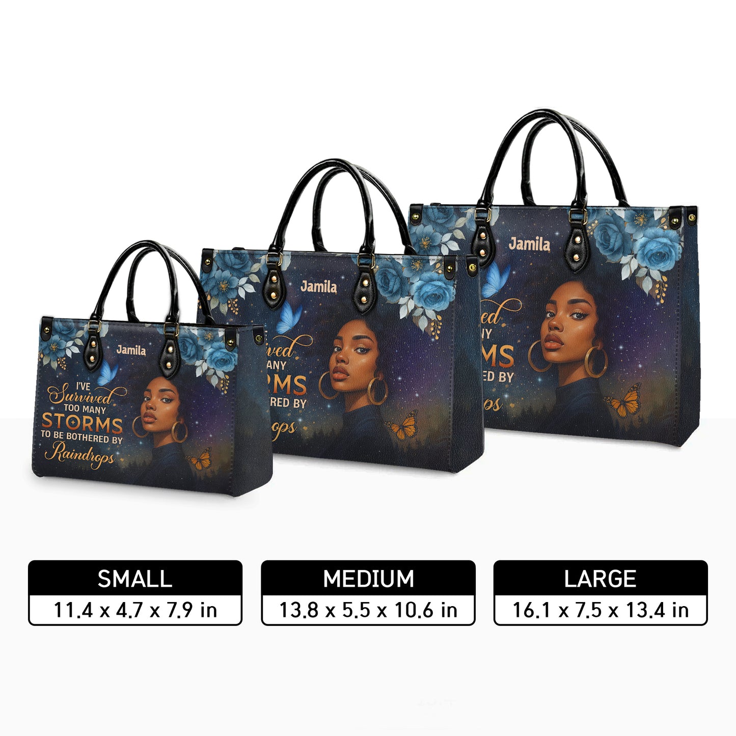 I've Survived Too Many Storms Resilient Warrior Personalized Leather Handbag Empowering Women