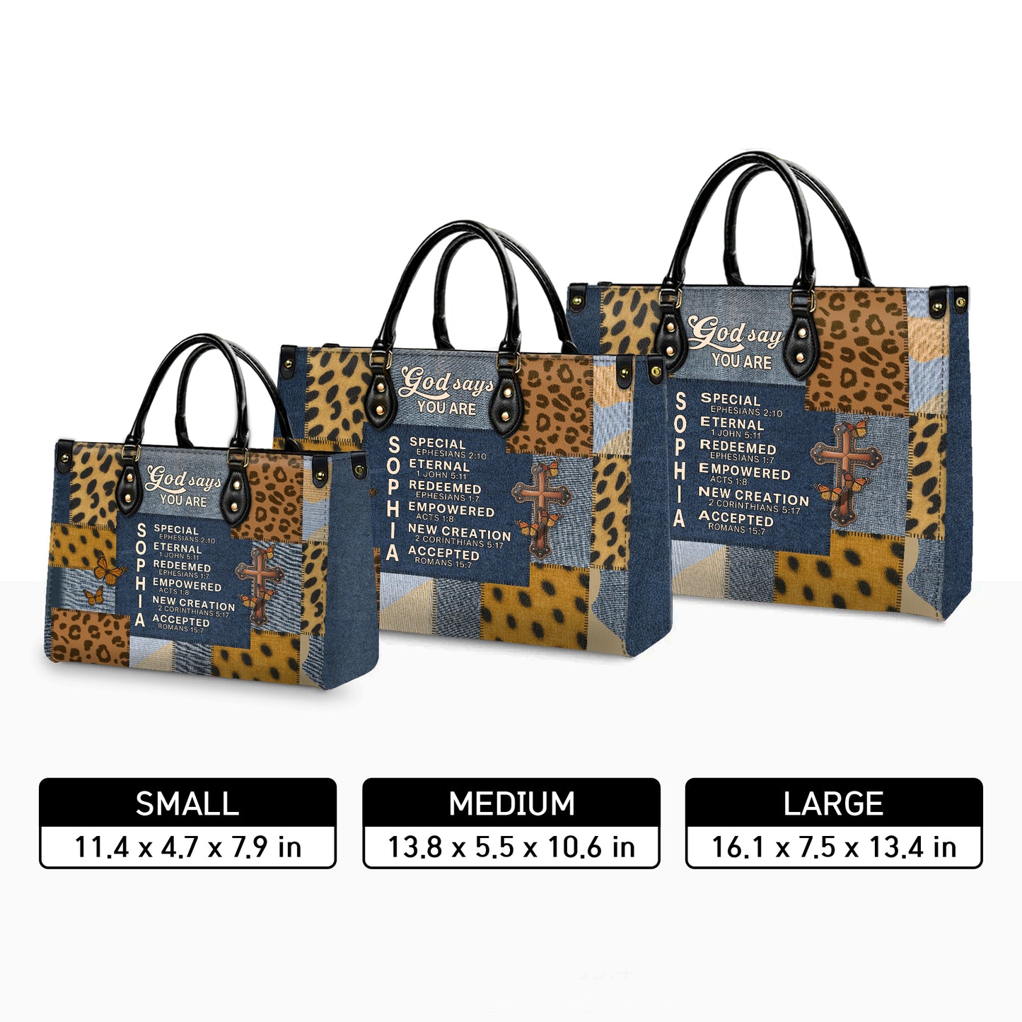God Says You Are Special Eternal Redeemed Empowered New Creation Accepted Personalized Leather Handbag