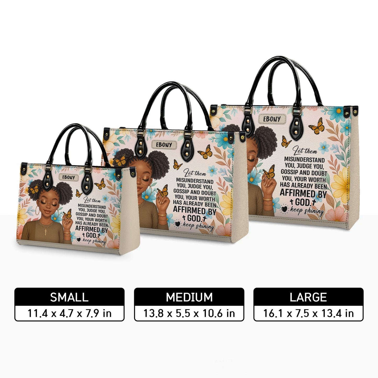 Let Them Misunderstand You Affirmed By God Personalized Leather Handbag