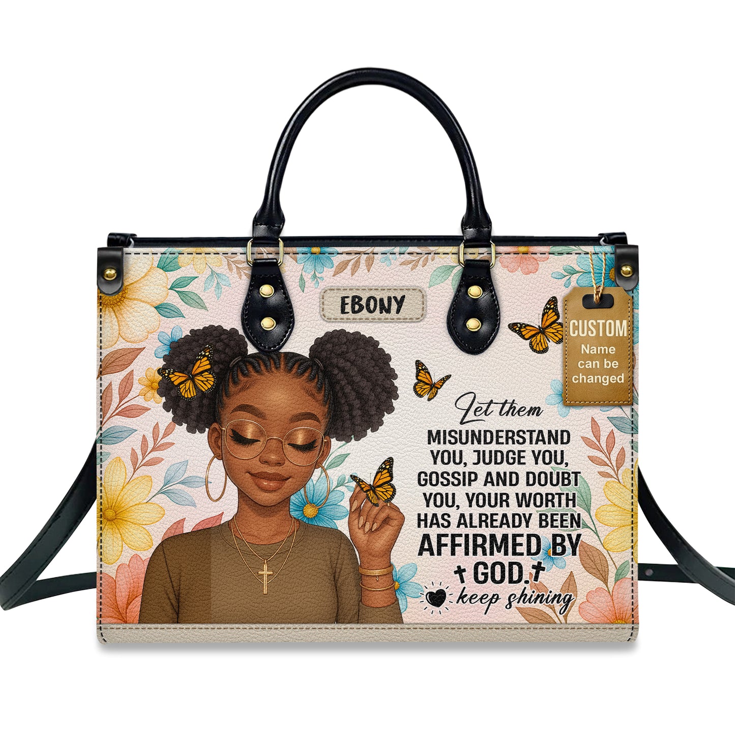 Let Them Misunderstand You Affirmed By God Personalized Leather Handbag