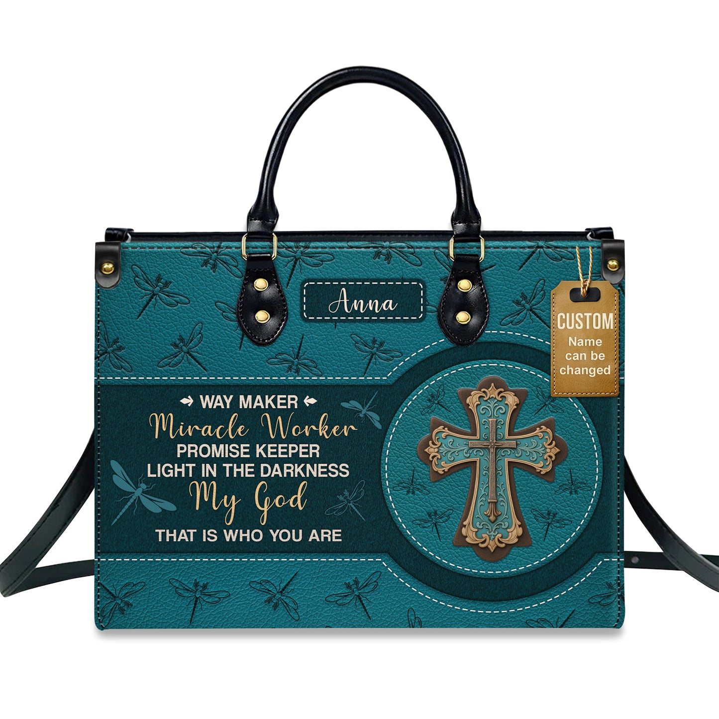 Way Maker Miracle Worker Promise Keeper Personalized Leather Handbag