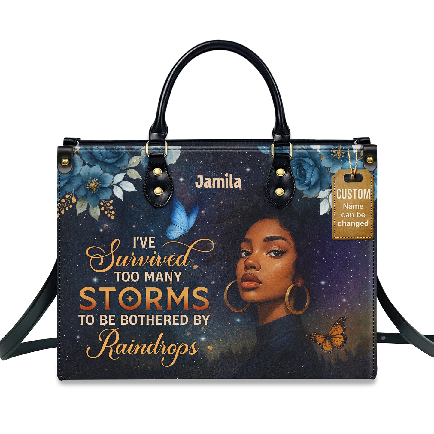 I've Survived Too Many Storms Resilient Warrior Personalized Leather Handbag Empowering Women