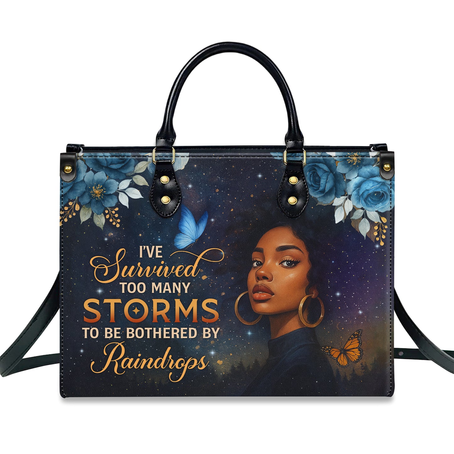 I've Survived Too Many Storms Resilient Warrior Personalized Leather Handbag Empowering Women