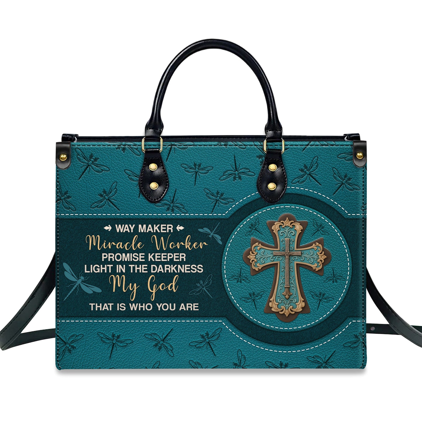 Way Maker Miracle Worker Promise Keeper Personalized Leather Handbag