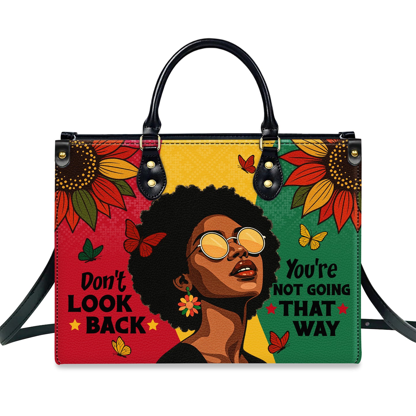 Don't Look Back You're Not Going That Way Personalized Leather Handbag