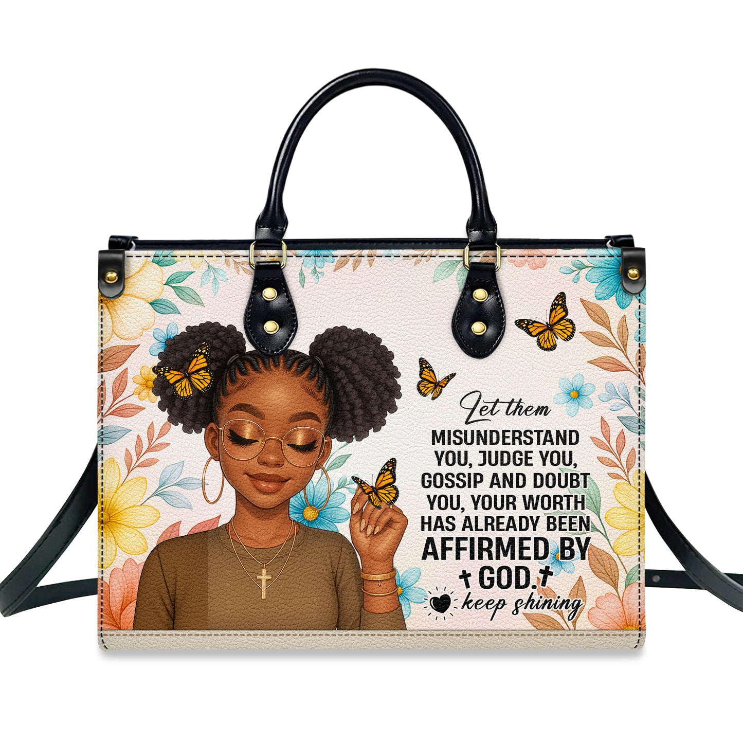 Let Them Misunderstand You Affirmed By God Personalized Leather Handbag