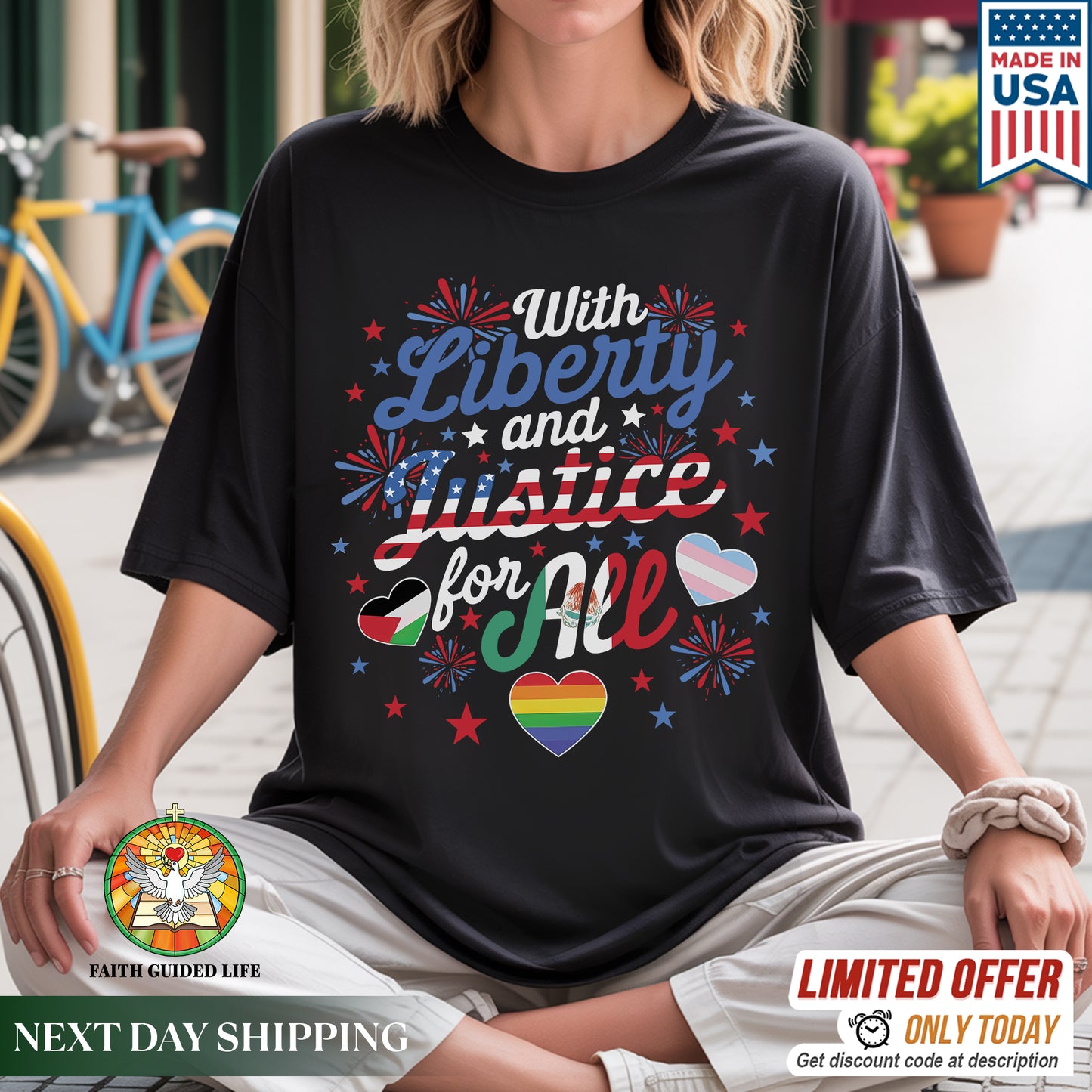 With Liberty and Justice for All T-Shirt - Unity & Equality