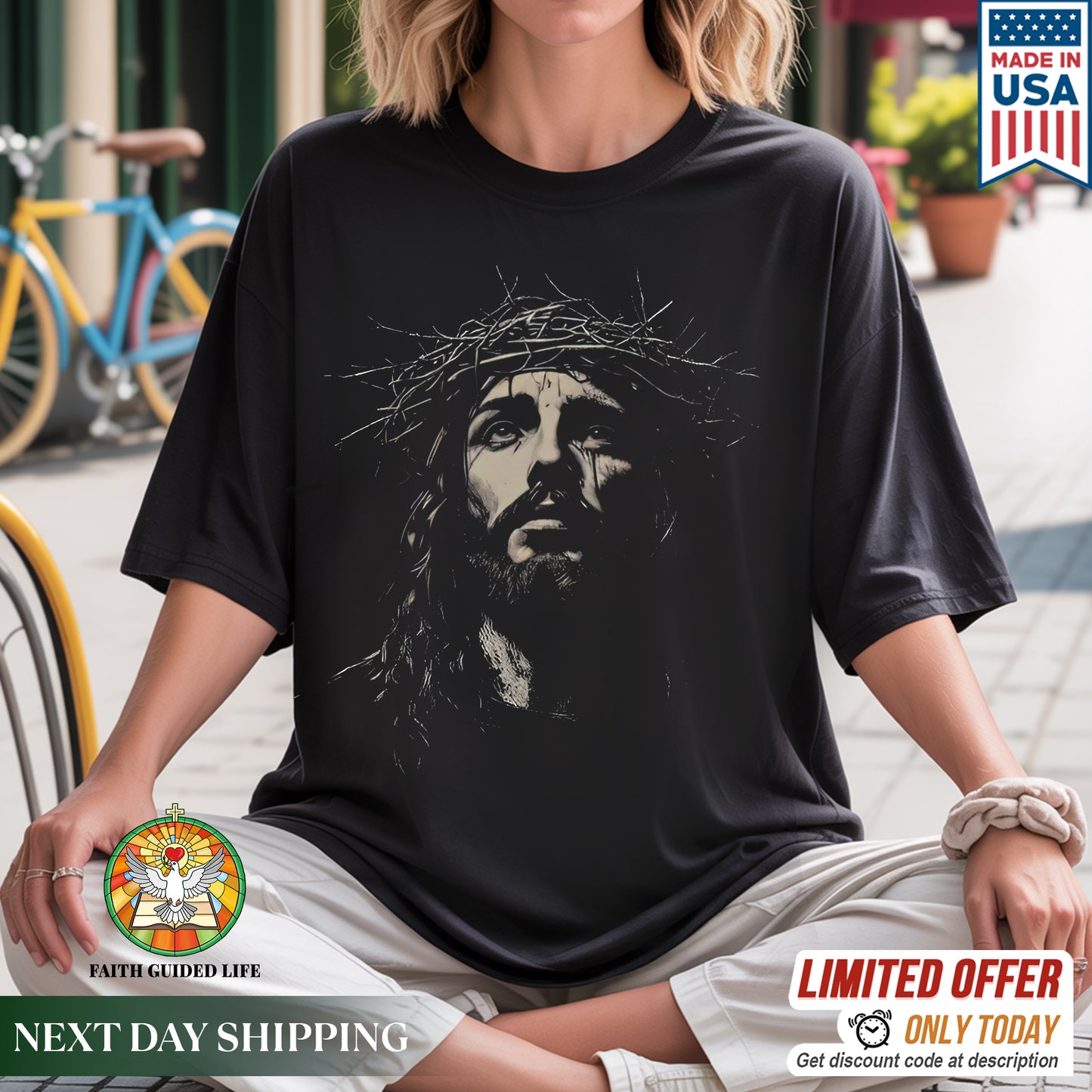 "Jesus Crown of Thorn" Unisex Style Christian T-Shirt | Matthew 27:29 Sacrifice Declaration Tee | Faith Guided Life Apparel