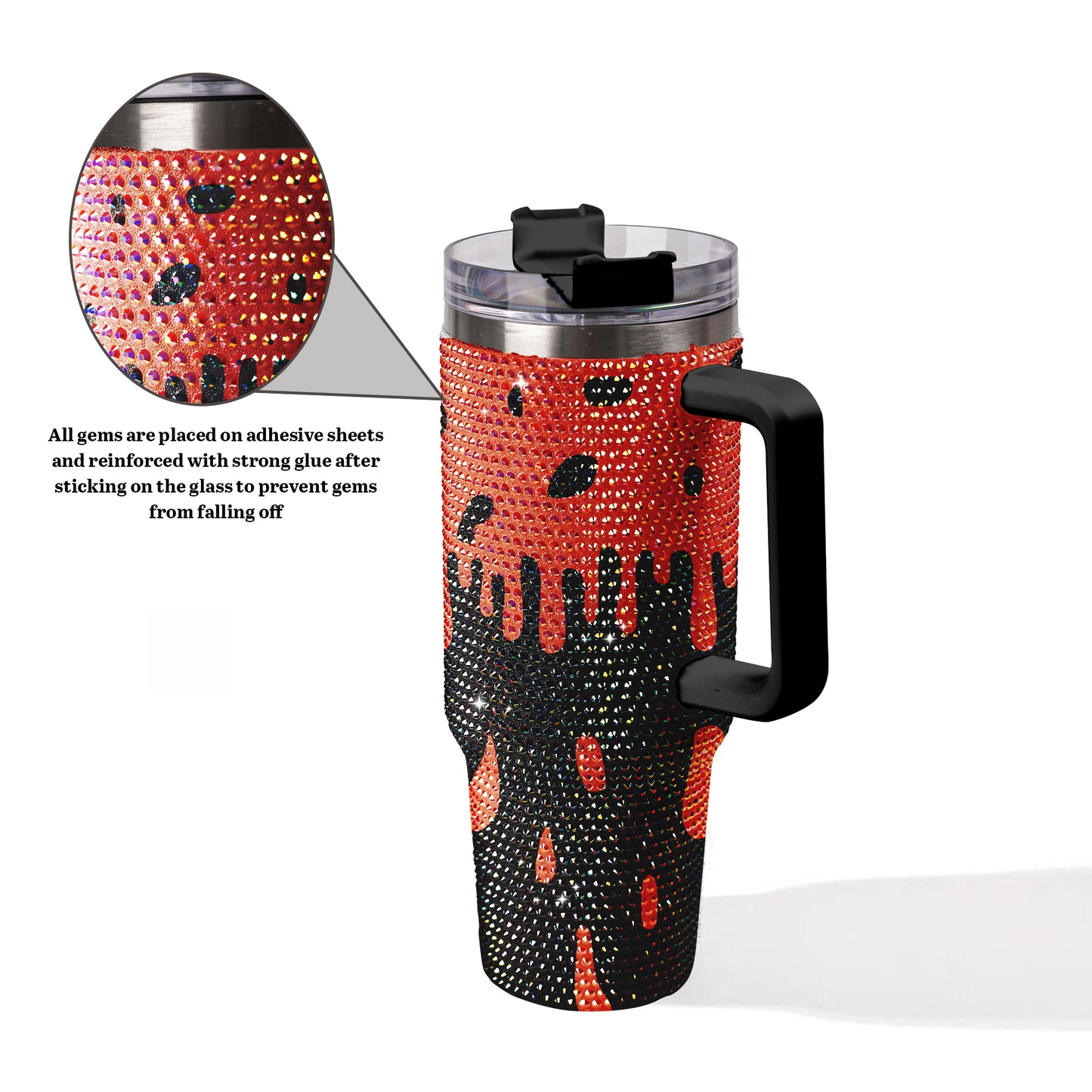 "Bitch" Dripping Bling Diamond Tumbler 40oz - Sparkling Bold Statement Rhinestone Cup