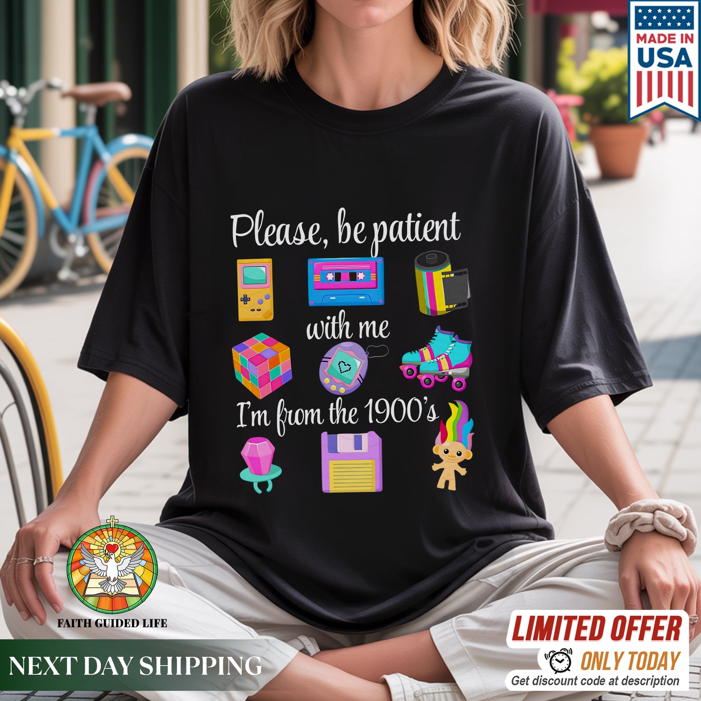 Please Be Patient With Me I'm From The 1900's Retro Nostalgia T-Shirt Millennial Gen X Vintage Tee