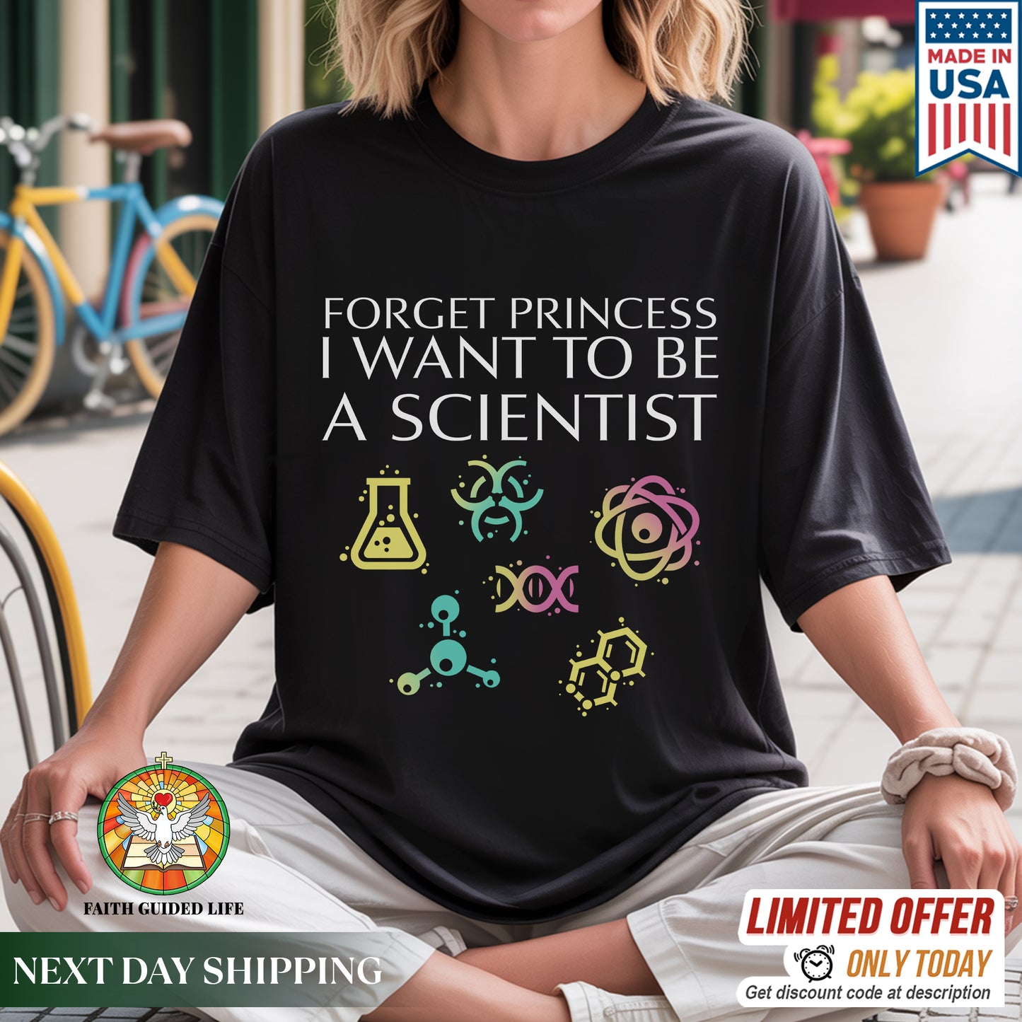 Forget Princess I Want To Be A Scientist T-Shirt - STEM Empowerment