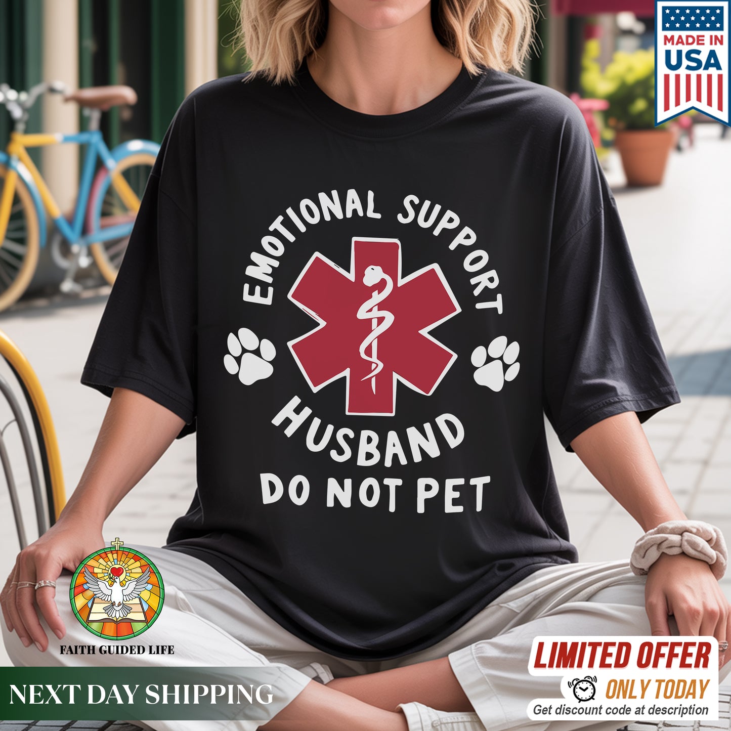 Emotional Support Husband T-Shirt - Do Not Pet
