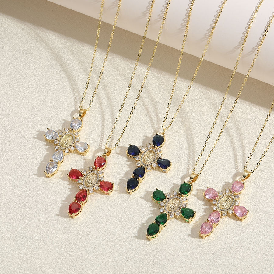 Rainbow Faith Cross Necklace